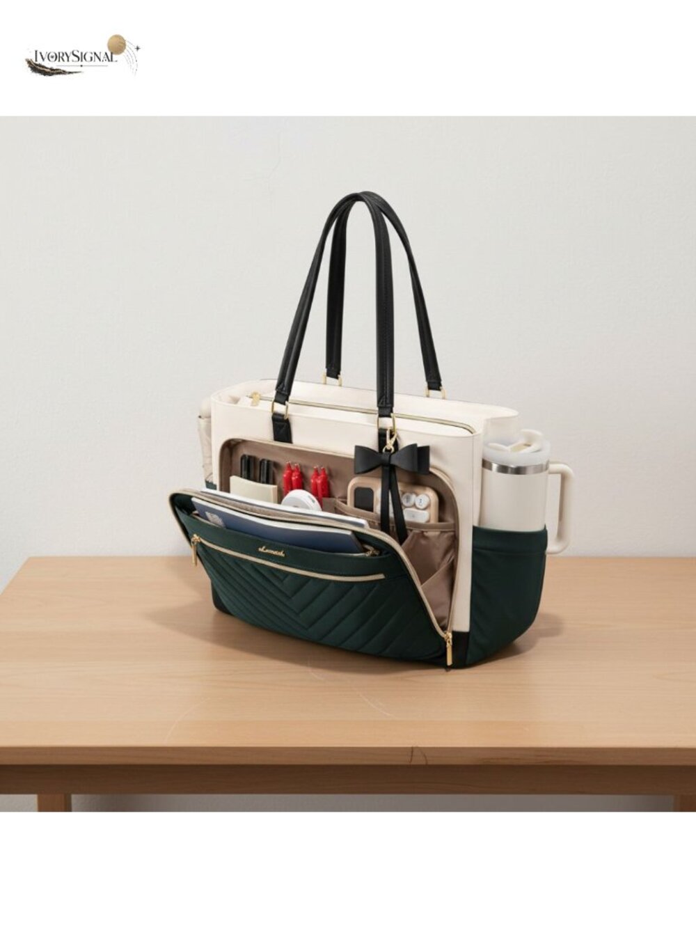 LOVEVOOK Laptop Tote Bag for Women 15.6 Inch Teacher Work Bag with Cup Holder